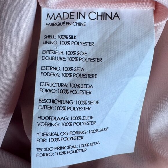 Pink 100% Silk Floral Bird Print Cami Dress - Picture 12 of 16